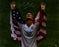 Julie Johnston Signed 2015 Women's World Cup w/ Flag Over Shoulders 16x20 Photo