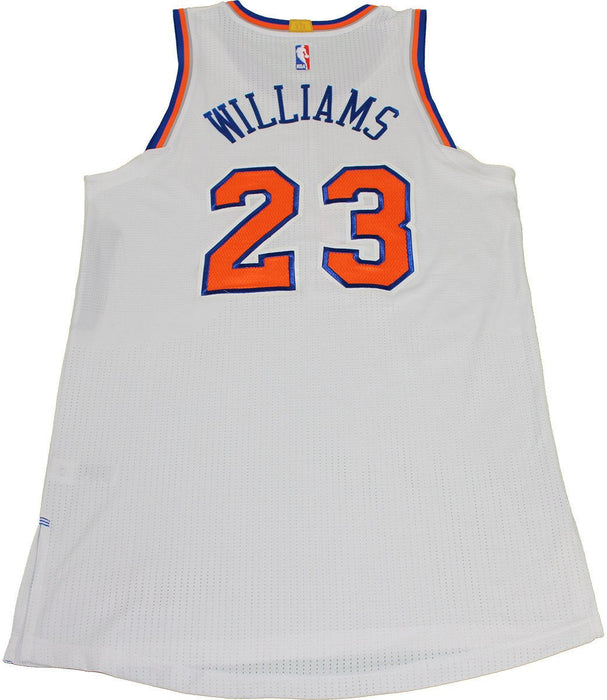 Derrick Williams New York Knicks 2015-16 Game Used #23 White Jersey (2/7/2016 vs. Denver Nuggets) (2XL) (NKN04901)