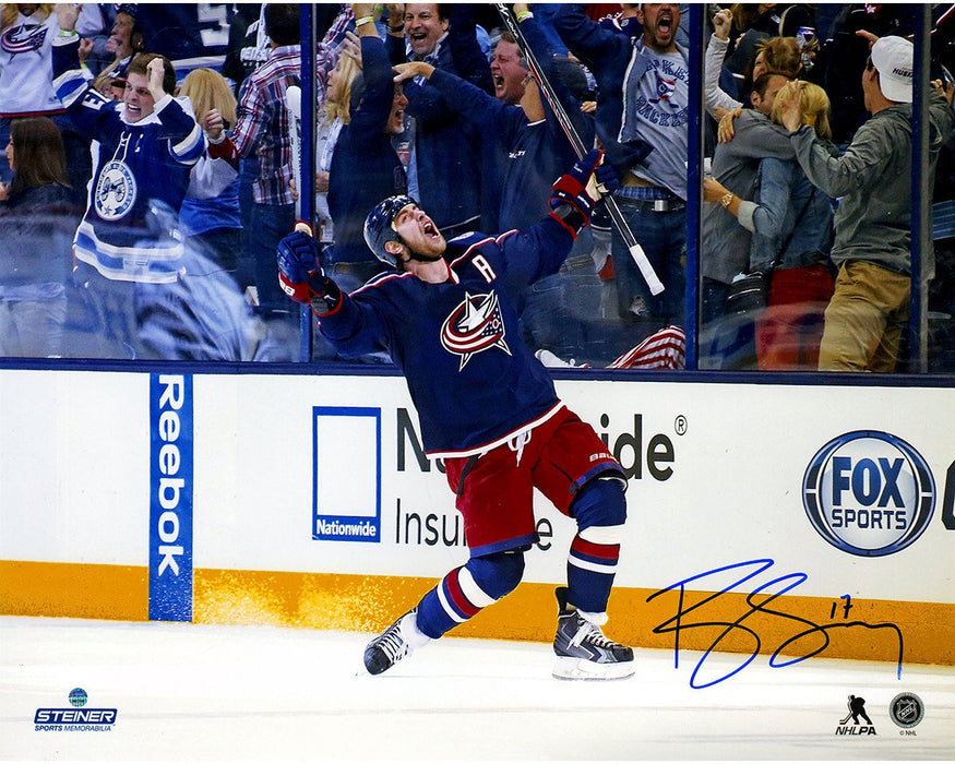 Brandon Dubinsky Signed Blue Jackets Celebration 16x20 Photo