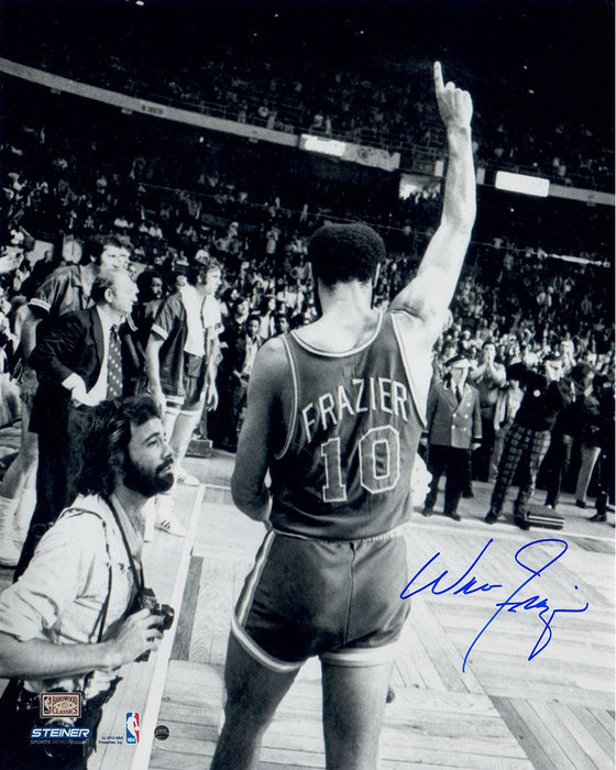 Walt Frazier Signed 16x20 Photo Walking Off the Court Pointing Up