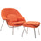ORANGE TWEED, LEXMOD EEI-113 WOMB LOUNGE CHAIR WITH OTTOMAN FREE SHIPPING