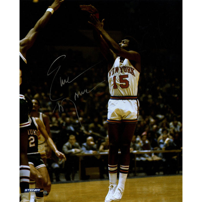 Earl Monroe Signed Knicks Jump Shot vs Bucks 16x20 Photo