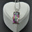 D&Z Handmade Fire Rainbow Mystic Natural Crystal Pendant Necklace Sterling Silver Vintage for Women Necklace Jewelry