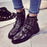 2017 Hot in the ultra-lo Fashion Women's Boots Casual Leather Boots Pointed Toe Buckle Warm  Women's Ankle Boots
