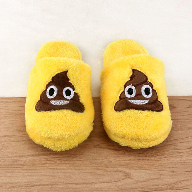 Furry Cute 2017 High Quality Women Slippers Winter Yellow Comfortable Unisex Slippers Cartoon Female Slippers X6 35