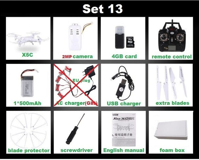 SYMA X5C (Upgrade Version) RC Drone 6-Axis Remote Control Helicopter Quadcopter With 2MP HD Camera or X5 RC Dron No Camera