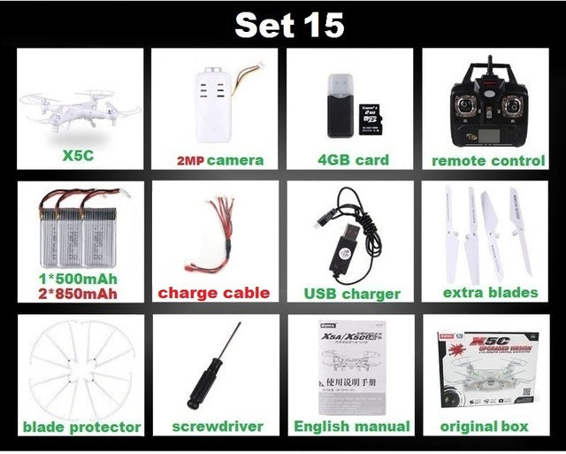 SYMA X5C (Upgrade Version) RC Drone 6-Axis Remote Control Helicopter Quadcopter With 2MP HD Camera or X5 RC Dron No Camera