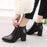 2017 Hot in the ultra-lo Fashion Women's Boots Casual Leather Boots Pointed Toe Buckle Warm  Women's Ankle Boots
