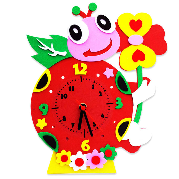 Handmade DIY 3D Animal Learning Clock Kids Crafts Educational Toy