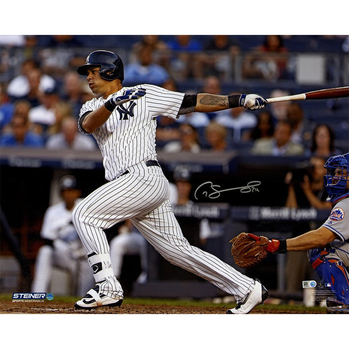 Gary Sanchez Signed 'Swinging' 16x20 Photo (Signed in Silver)